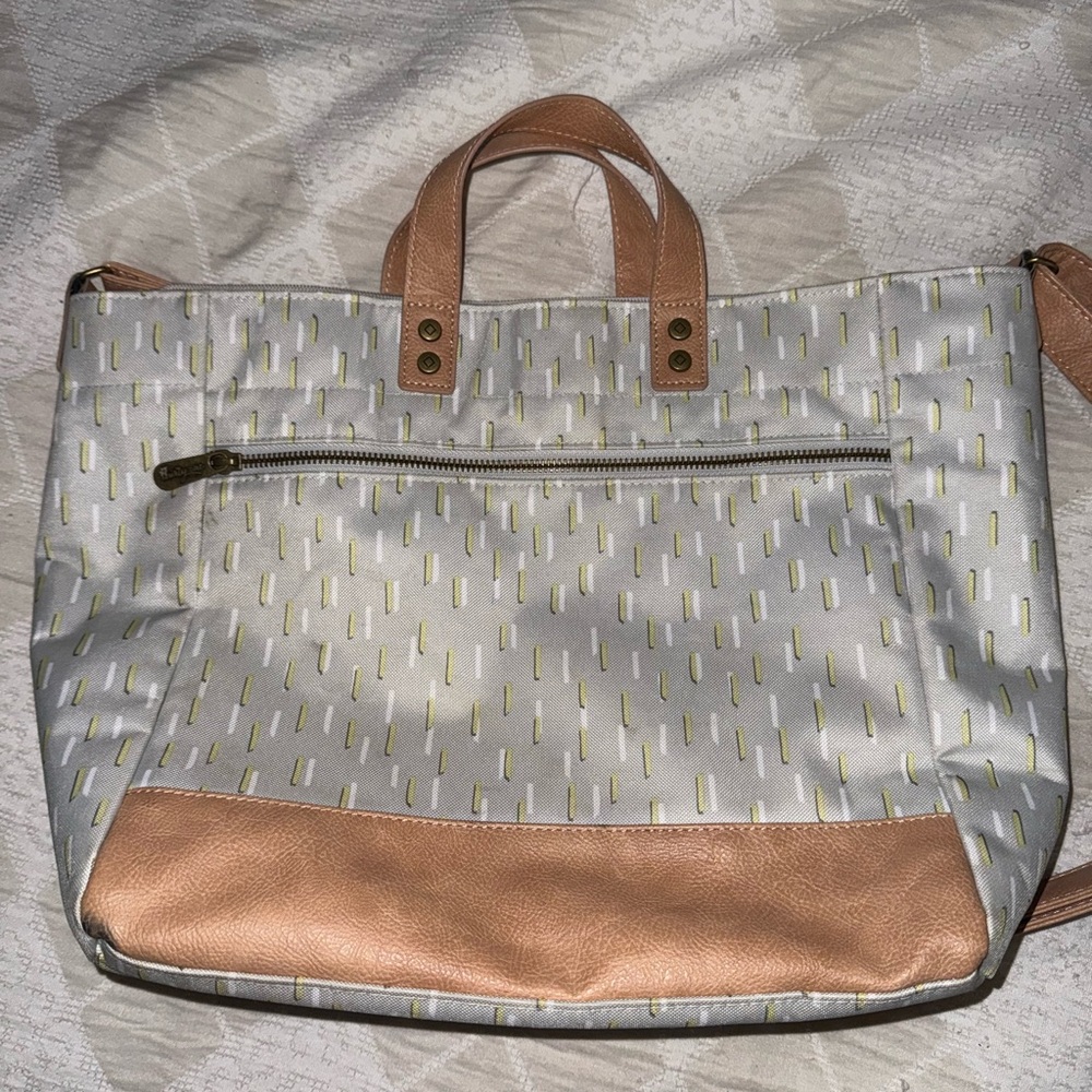 Thirty-One Cream and Tan Tote Bag